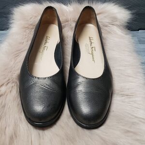 Salvatore Ferragamo Black Leather Loafers